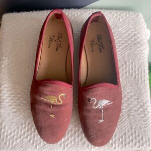 RARE LIMITED Del Toro x Man Repeller wine/burgundy suede smoking loafers Sz 6.5